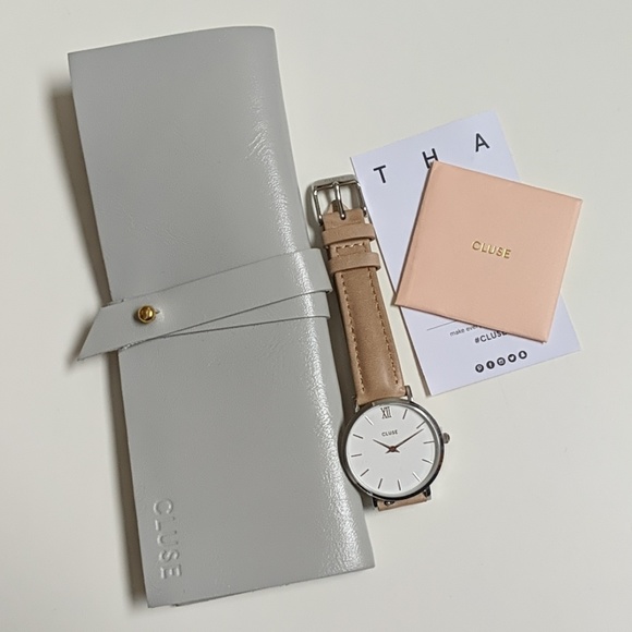 Cluse Accessories - NWT Cluse dark tan leather and silver watch